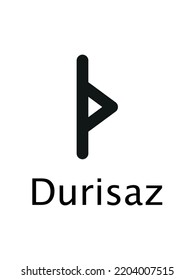 Durisaz Of Runes Alphabet, Futhark. Writing Ancient Germans. Vector Mystical Symbols. 
Esoteric, Occult, Magic Illustration For Tattoos.
