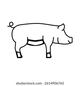 duroc pig breed line icon vector. duroc pig breed sign. isolated contour symbol black illustration