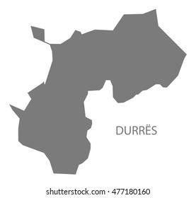 Durres Albania Map in grey