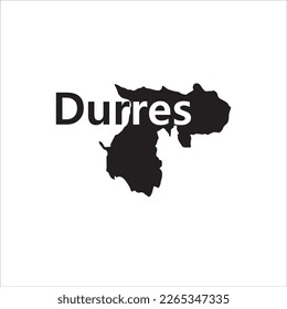 Mapa duradero y diseño de letras negras sobre fondo blanco