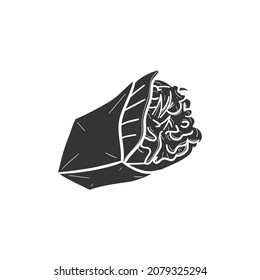 Durum Sandwich Icon Silhouette Illustration. Fast Food Vector Graphic Pictogram Symbol Clip Art. Doodle Sketch Black Sign.