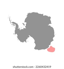 dUrville Sea on the world map. Vector illustration.