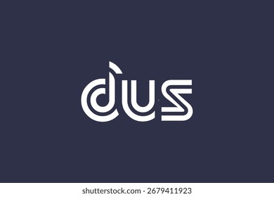 DUS Creative Unique Modern Letter Logo Design. Elegant Monogram Logo Design with Decorative Elements and Typography