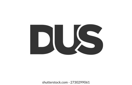 DUS logo design template with strong and modern bold text. Initial based vector logotype featuring simple and minimal typography. Trendy company identity ideal for businesses brand presence.