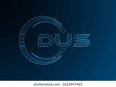 DUS low poly letter logo vector design. DUS lower poly logo design. 