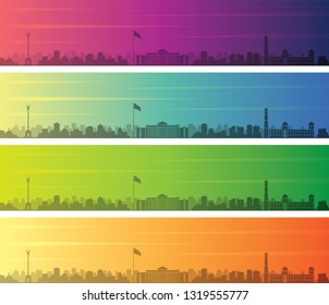 Dushanbe Multiple Color Gradient Skyline Banner