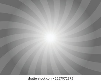 Dusk gray color sunburst background. Abstract sunbeams design wallpaper. Colorful spinning lines for template, banner, poster, flyer. 