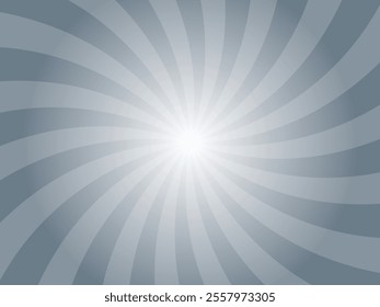 Dusk gray color sunburst background. Abstract sunbeams design wallpaper. Colorful spinning lines for template, banner, poster, flyer. 