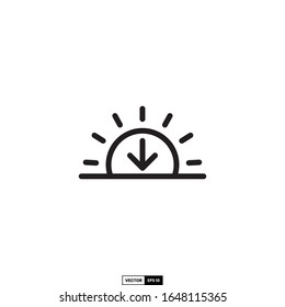 icono del atardecer, plantilla vectorial de inspiración de diseño para la interfaz y cualquier propósito
