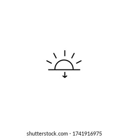 dusk icon. simple, flat, black, outline. airport icon set.