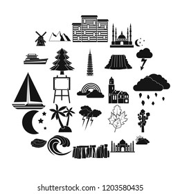 Dusk icons set. Simple set of 25 dusk vector icons for web isolated on white background