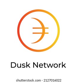Dusk Network Cryptocurrency token icon. DUSK token symbol. Cryptocurrency vector icon. Flat Vector illustration - Vector