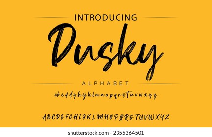 Dusky Handwritten Brush font for lettering quotes. Hand drawn brush style modern calligraphy.