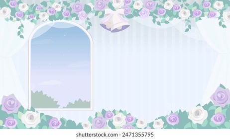 Dusky Purple Roses and Bells Background Web graphics