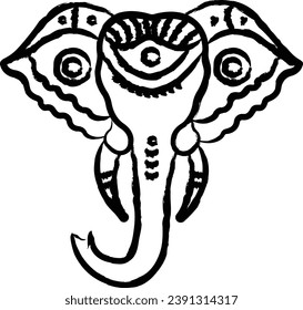 Dussara Elephant hand drawn vector illustration