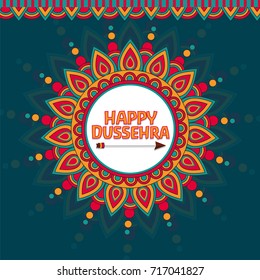 Fondo de celebración de Dussehra decorado con diseño floral circular.
