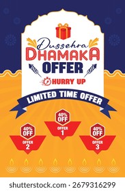 Dussehra Dhamaka Offer vector for Posts