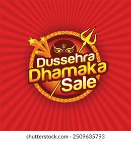 Dussehra Dhamaka Unidad de Logo de Venta. Indian Festival Venta, Compras, Publicidad, Promoción, Marketing Ofertas Diseño de logotipos 