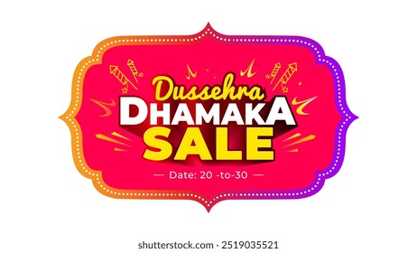 Venda de Dussehra dhamaka para Navratri, Festival de Puja Durga. Oferta, conceito de desconto de ofertas de compras.