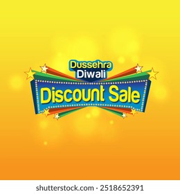 Dussehra Diwali Discount Sale Logo Unit Vector Design. Advertising, Sale, Promotional