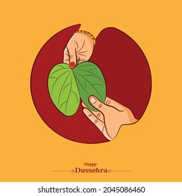 dussehra festival celebration colour illustration of leaf