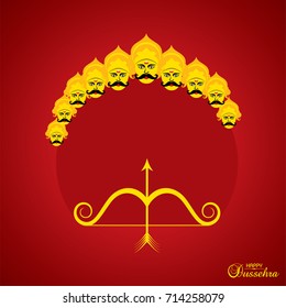 dussehra festival greeting or poster design stock vector