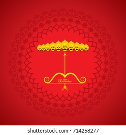 dussehra festival greeting or poster design stock vector