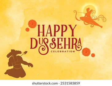 Festival Hindu de Dussehra Celebração de Vijayadashami do Senhor Rama Matando Ravana Ilustração Vetorial