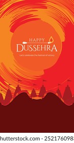 Dussehra, vijaya dashami abstrato laranja indiano tema festivo vetor, ilustração de modelo de design de história tradicional