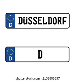 Dusseldorf Car License Plate - Vehicle registration plates of Germany