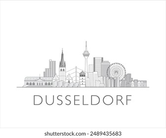 Dusseldorf cityscape line art style vector illustration