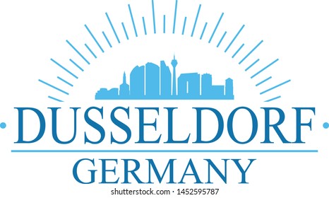 Dusseldorf Germany. Banner Design. City Skyline. Silhouette Vector. Famous Monuments.