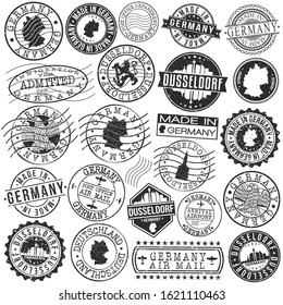 Dusseldorf Germany Stamp. Vector Art Postal. Passport Travel Design. Travel and Business Set.