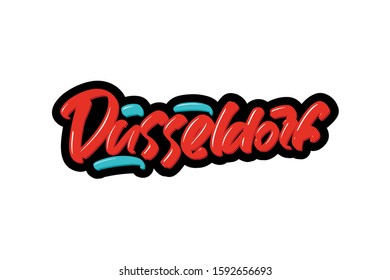 Dusseldorf lettering text. Vector illustration logo text for webpage, print and advertising