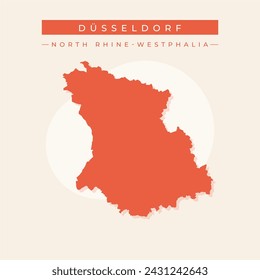 Dusseldorf region (Federal Republic of Germany, State of North Rhine-Westphalia, NRW, Landschaftsverband Rhineland) map vector illustration, scribble sketch Dusseldorf map