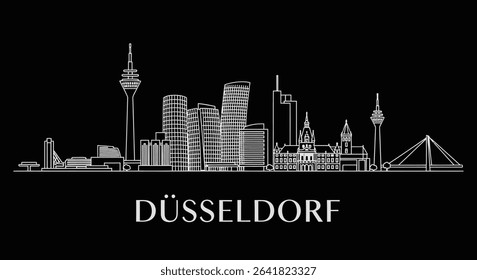 Dusseldorf Skyline German City Minimalist Art.