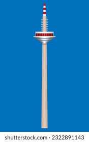 dusseldorf tv tower vector illustration