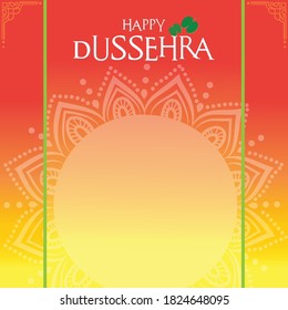 Dussera festival greeting card with colorful background