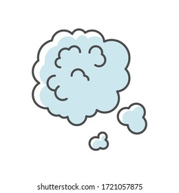 Dust In Air Blue RGB Color Icon. Environment Contamination, Ecology Pollution, Urban Smog. Weather Forecast, Health Hazard. Dusty Cloud Isolated Vector Illustration