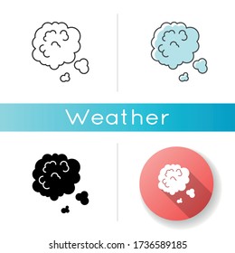 Dust In Air Icon. Linear Black And RGB Color Styles. Environment Contamination, Ecology Pollution, Urban Smog. Weather Forecast, Health Hazard. Dusty Cloud Isolated Vector Illustrations