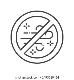 Dust allergy line black icon. Respiratory disease. Sign for web page, mobile app, button, logo. Vector isolated element. Editable stroke.