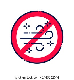 Dust allergy line color icon. Respiratory disease. Sign for web page, mobile app, button, logo. Vector isolated element. Editable stroke.