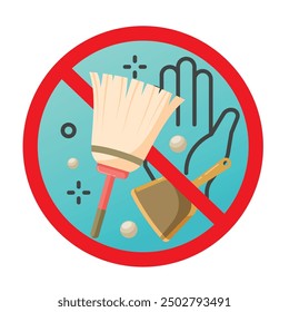 DUST allergy sign illustrate with cute cartoon, hand and warning sign in red line