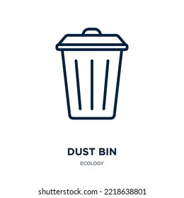 dust bin icon from ecology collection. Thin linear dust bin, bin, dust outline icon isolated on white background. Line vector dust bin sign, symbol for web and mobile