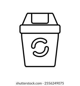 dust bin icon Flat symbol set outline