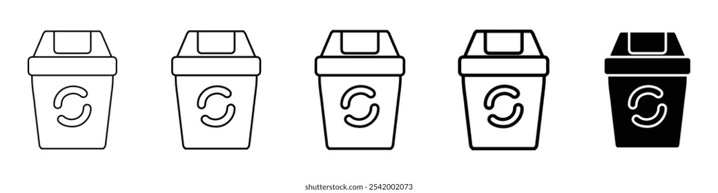 dust bin icon Simple outline illustration