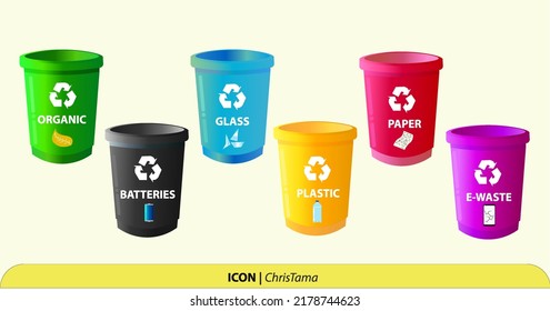 Dust Bin Icon, Trash Can Vector, Garbage Can Icon, Vector Illustration