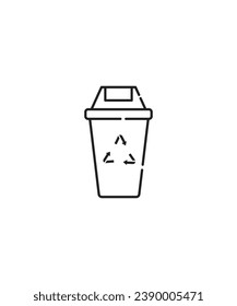 icono de la papelera de polvo, icono de la mejor línea del vector.