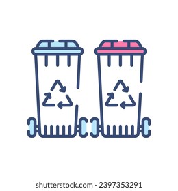 Dust Bin icon in vector. Illustration