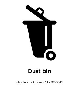 Dust bin icon vector isolated on white background, logo concept of Dust bin sign on transparent background, filled black symbol